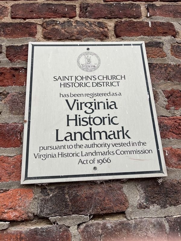 Virginia Historic Landmark plaque for Saint John's Church Historic District image. Click for full size.
