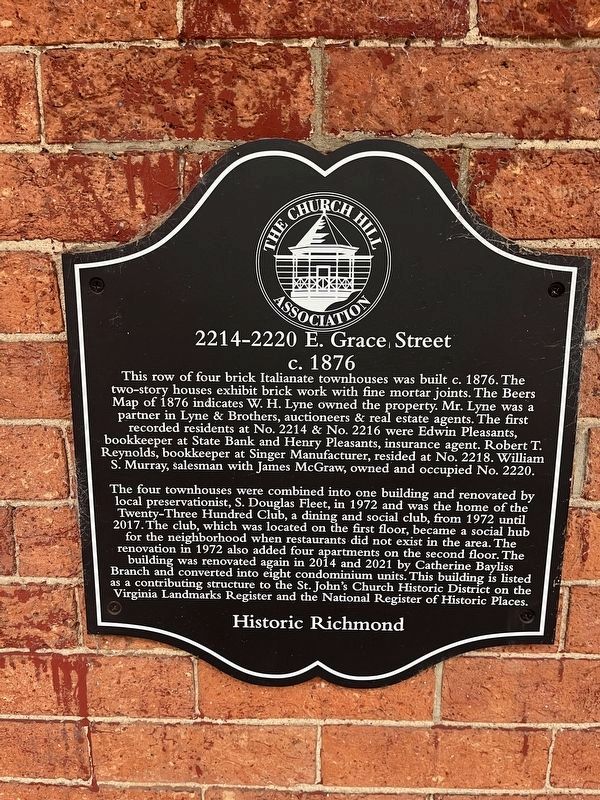 2214-2220 E. Grace Street Marker image. Click for full size.