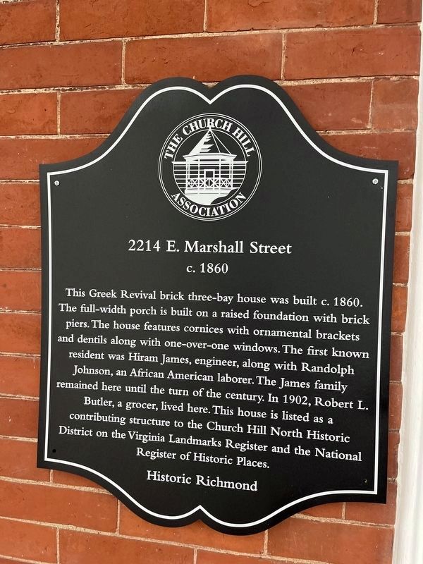 2214 E. Marshall Street Marker. Click for full size. 2214 E. Marshall Street Marker image. Click for full size.