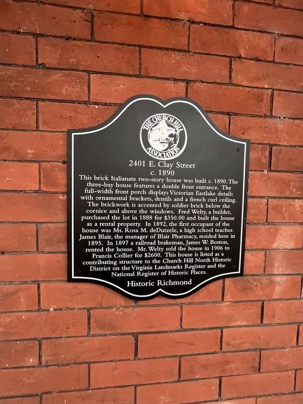 2401 E. Clay Street Marker image. Click for full size.