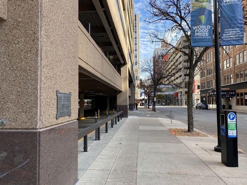 Where The First Public Schoolhouse Stood Marker, from the west image. Click for full size.