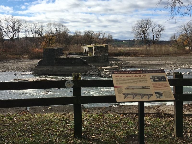 The Schoharie Aqueduct Marker & The Aqueduct. Click for full size. The Schoharie Aqueduct Marker & The Aqueduct image. Click for full size.