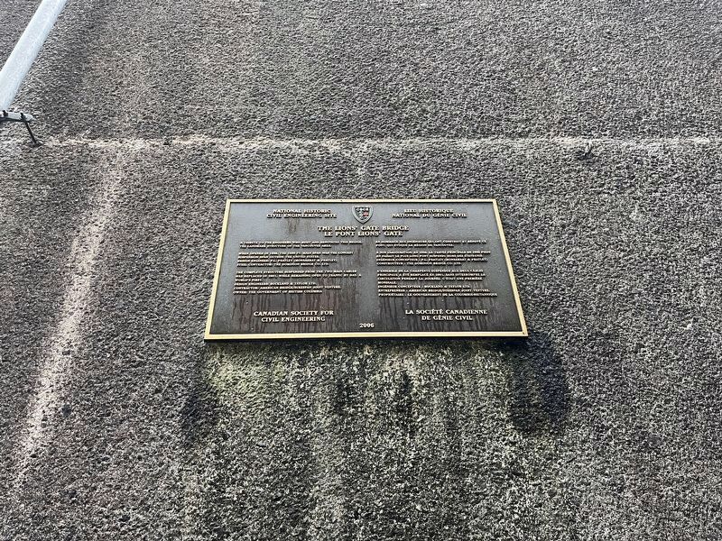 The Lions' Gate Bridge / Le pont Lions' Gate Marker. Click for full size. The Lions' Gate Bridge / Le pont Lions' Gate Marker image. Click for full size.