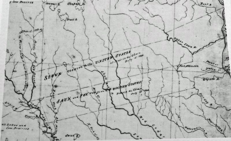Marker detail: Map of Iowa Territory in 1844 image. Click for full size.