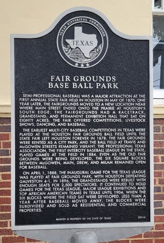 Fair Grounds Base Ball Park Marker image. Click for full size.
