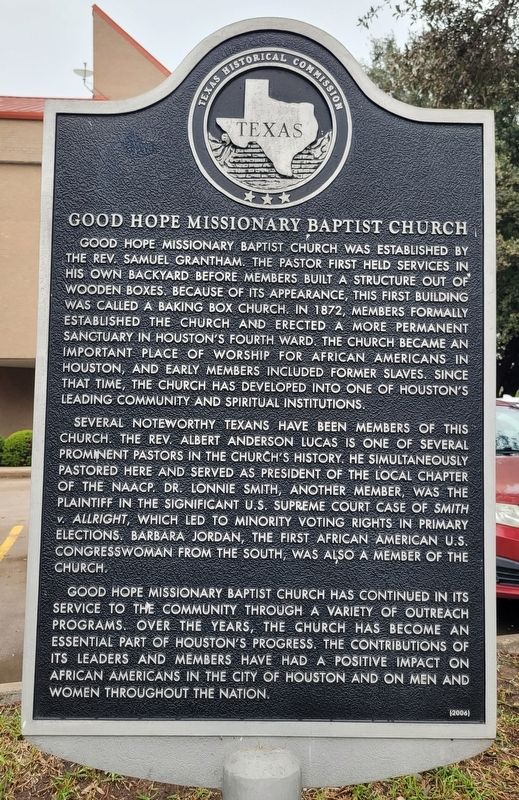 Good Hope Missionary Baptist Church Marker image. Click for full size.