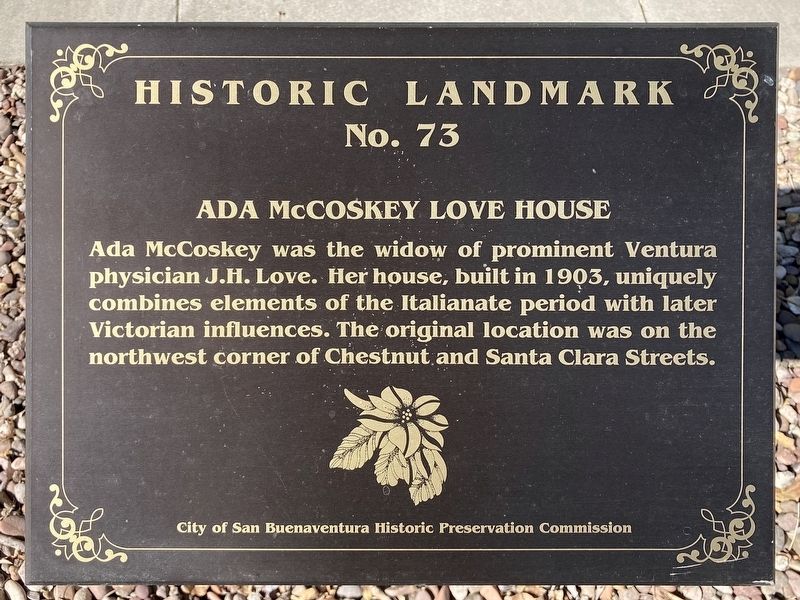Ada McCoskey Love House Marker image. Click for full size.