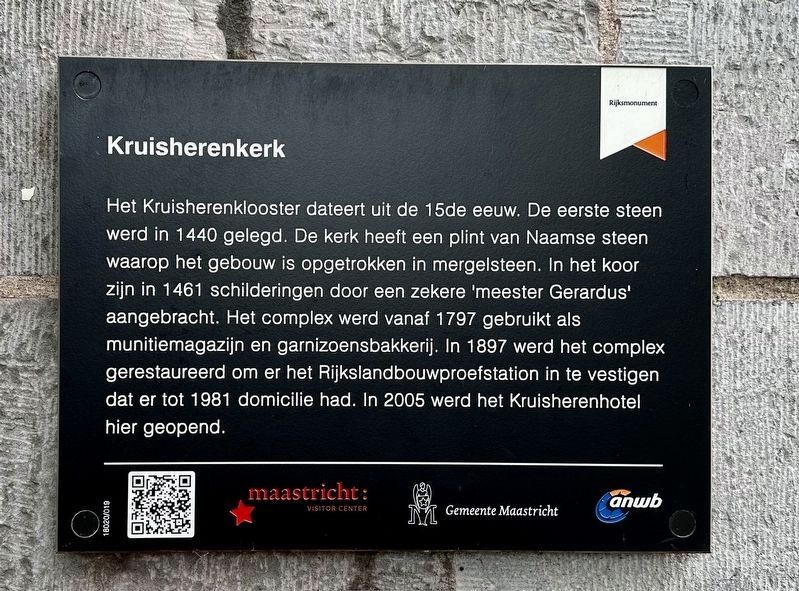 Kruisherenkerk / Order of the Holy Cross Church Marker image. Click for full size.