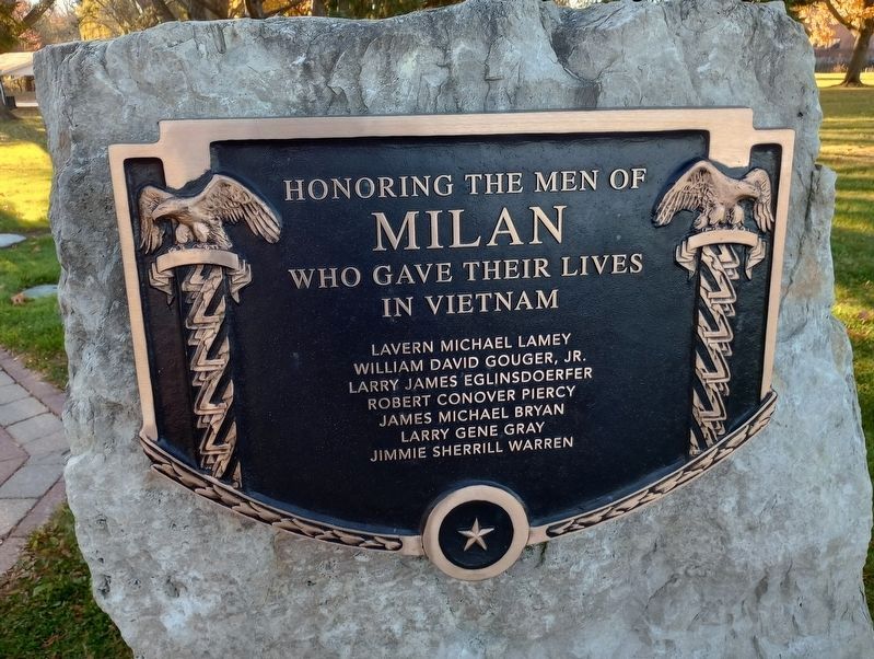 Milan Vietnam War Memorial. Click for full size. Milan Vietnam War Memorial image. Click for full size.