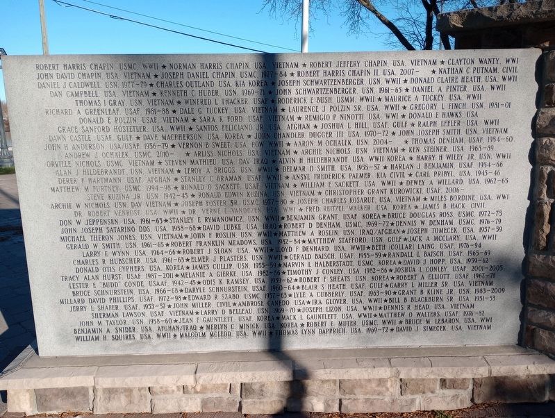 Milan Veterans Wall Of Honor Marker. Click for full size. Milan Veterans Wall Of Honor Marker image. Click for full size.