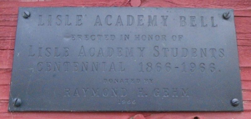Lisle Academy Bell Marker image. Click for full size.