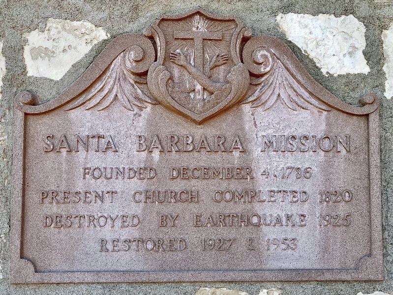 Santa Barbara Mission Marker image. Click for full size.