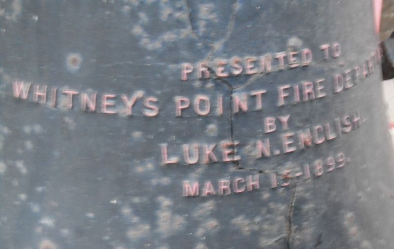 Whitney Point Fire Bell Inscription image. Click for full size.
