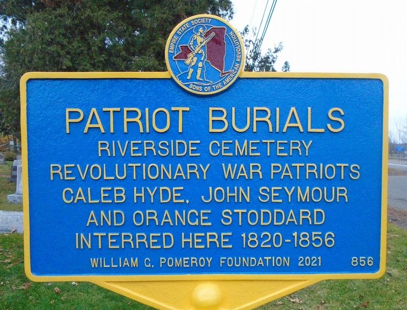 Riverside Cemetery Patriot Burials Marker image. Click for full size.
