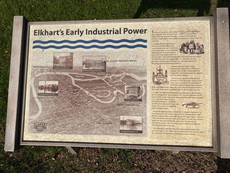 Elkhart's Early Industrial Power Marker image. Click for full size.