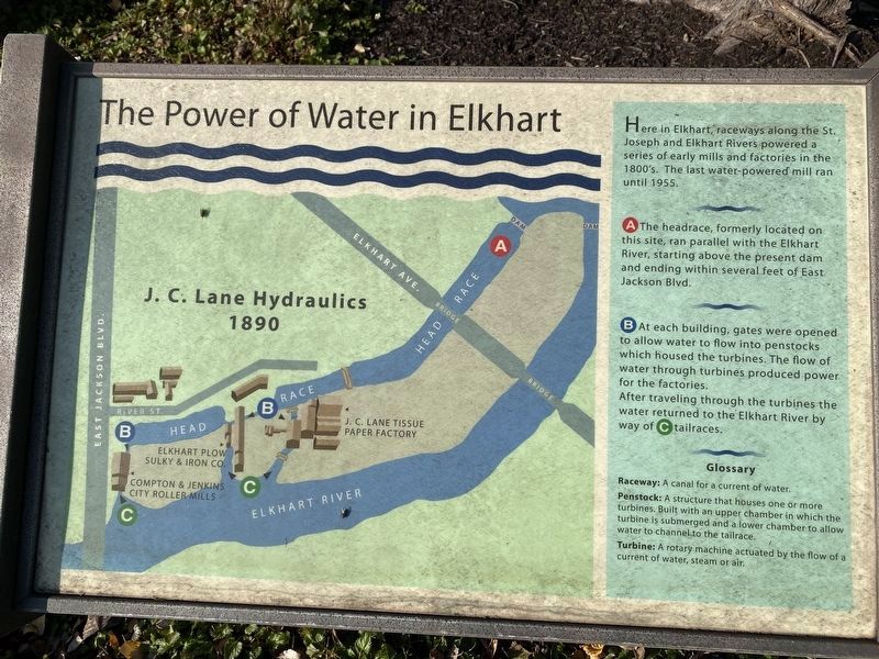 The Power of Water in Elkhart Marker image. Click for full size.