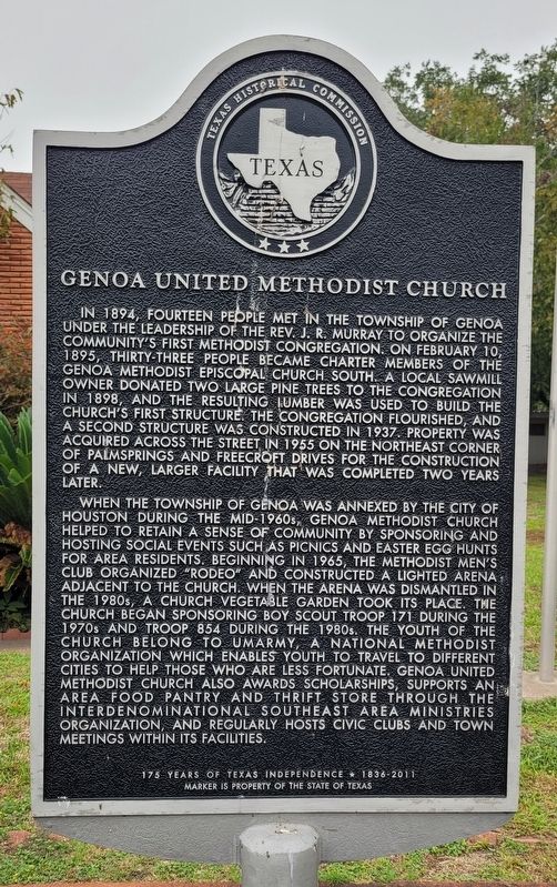Genoa United Methodist Church Marker image. Click for full size.