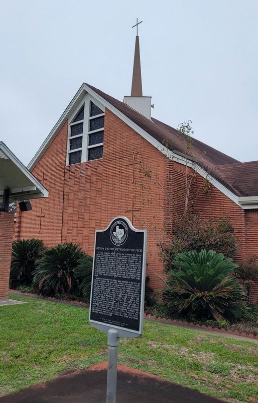 The front of the Genoa United Methodist Church and Marker image. Click for full size.