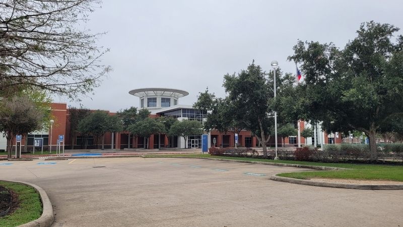 The view of the San Jacinto Community College and Marker from the parking lot. Click for full size. The view of the San Jacinto Community College and Marker from the parking lot image. Click for full size.