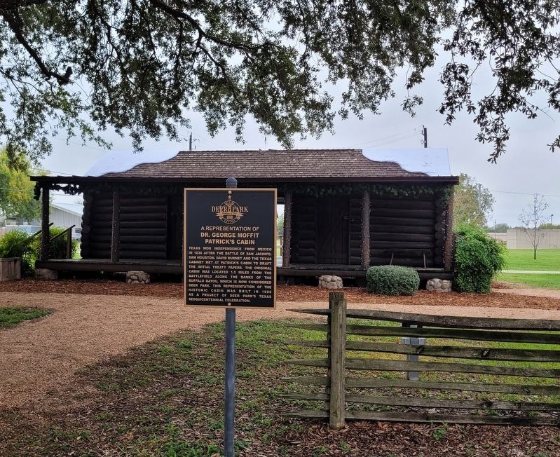 The Representation of Dr. George Moffit Patrick's Cabin and Marker image. Click for full size.