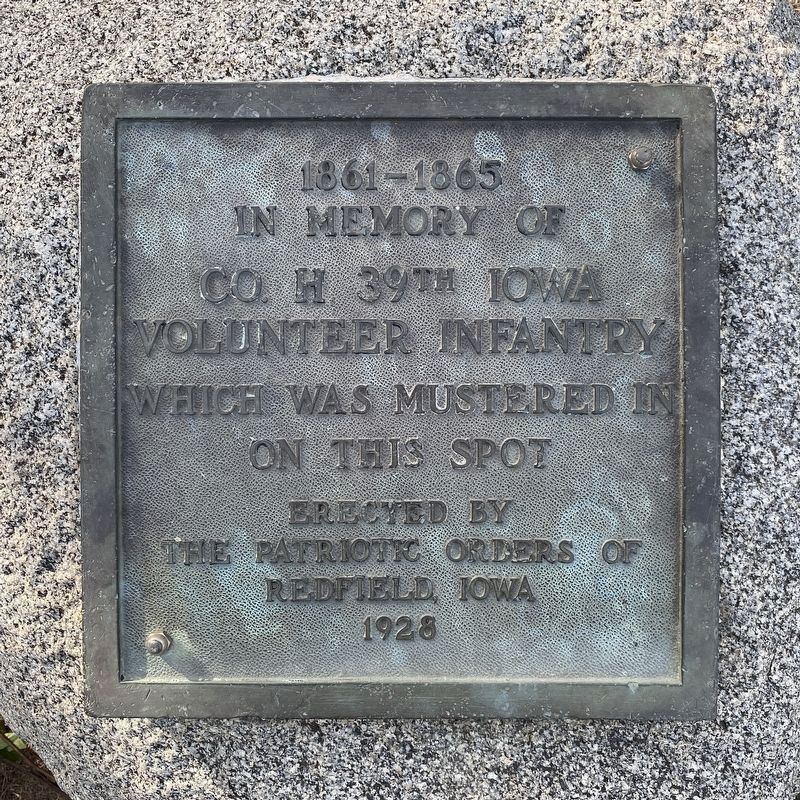 Co. H. 39th Iowa Volunteer Infantry Marker image. Click for full size.