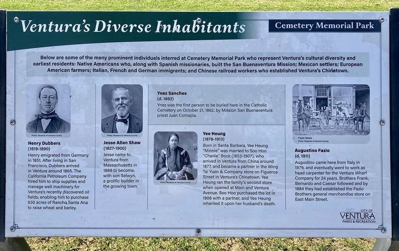 Ventura�s Diverse Inhabitants Marker image. Click for full size.