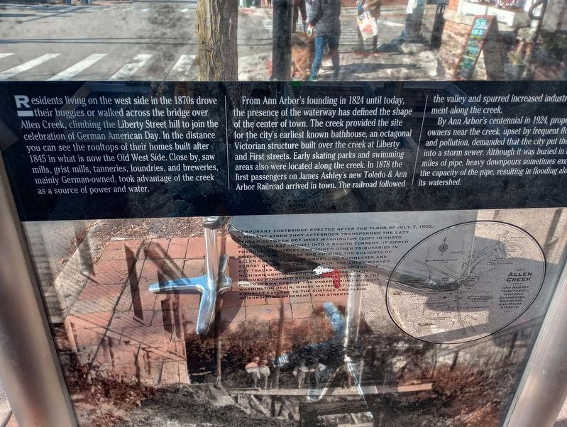 Allen Creek Valley Shapes the Town Marker image. Click for full size.