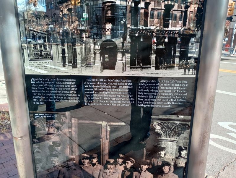 Centers for Communications on Courthouse Square Marker. Click for full size. Centers for Communications on Courthouse Square Marker image. Click for full size.