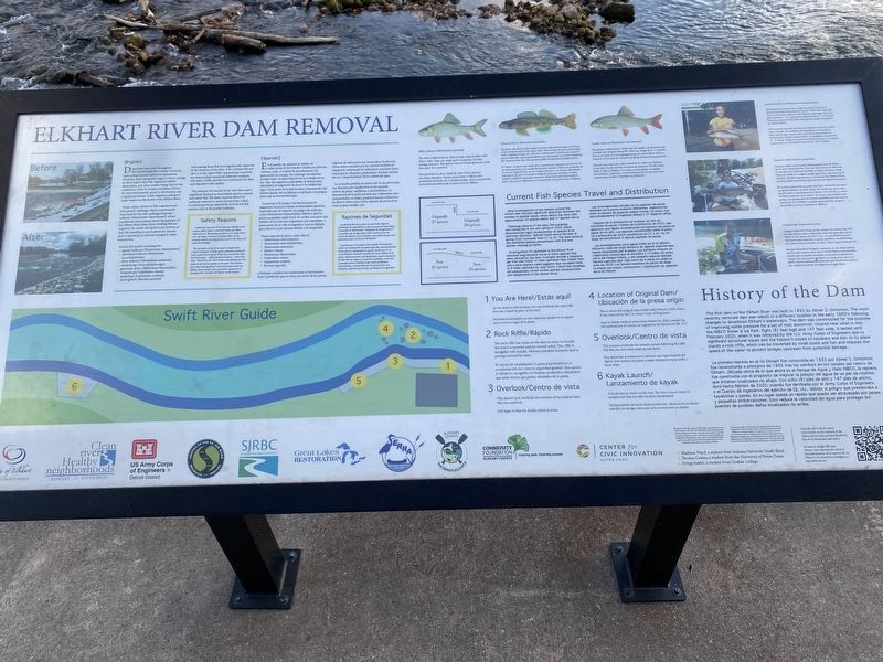 Elkhart River Dam Removal Marker image. Click for full size.