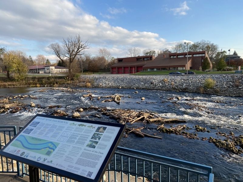 Marker on the north side of the Elkhart River image. Click for full size.