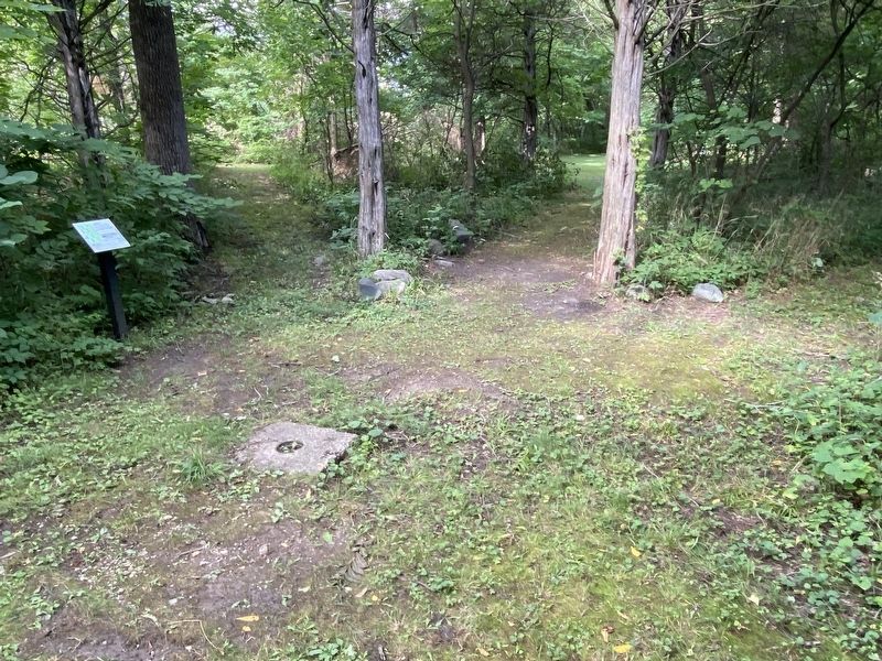 Flag Pole foundation in front of Marker image. Click for full size.