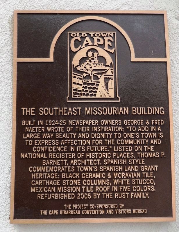The Southeast Missourian Building Marker<br>(<i>Lorimier Street</i>) image. Click for full size.
