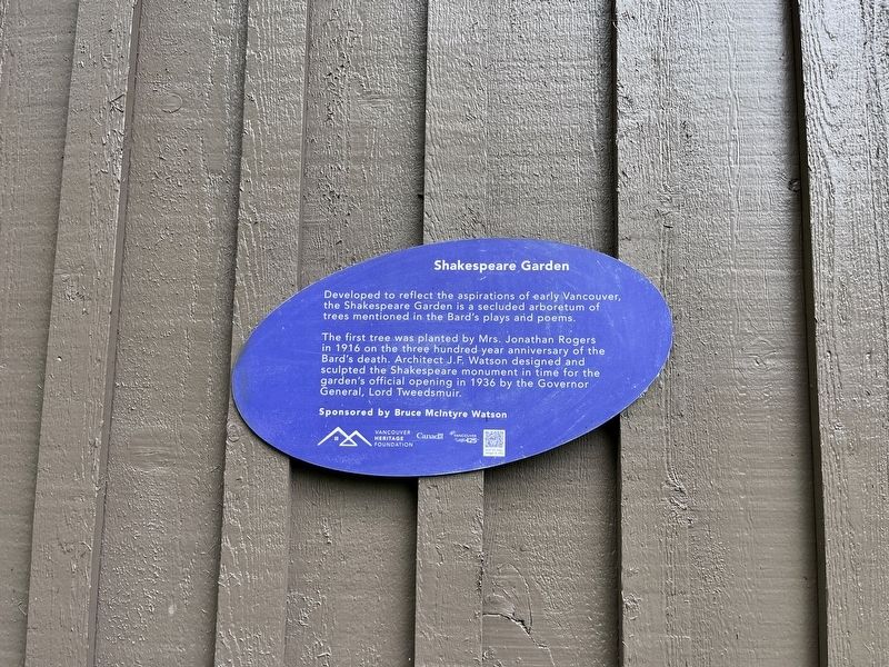 Shakespeare Garden Marker image. Click for full size.