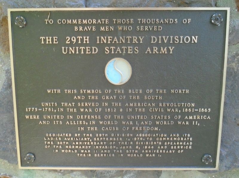 29th Infantry Division Memorial Pavilion Marker image. Click for full size.