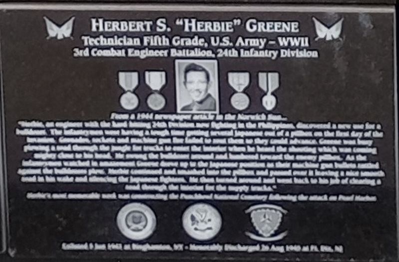 Herbert S. "Herbie" Greene Marker image. Click for full size.