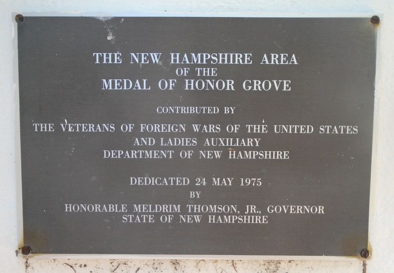 New Hampshire Medal of Honor Dedication Marker image. Click for full size.