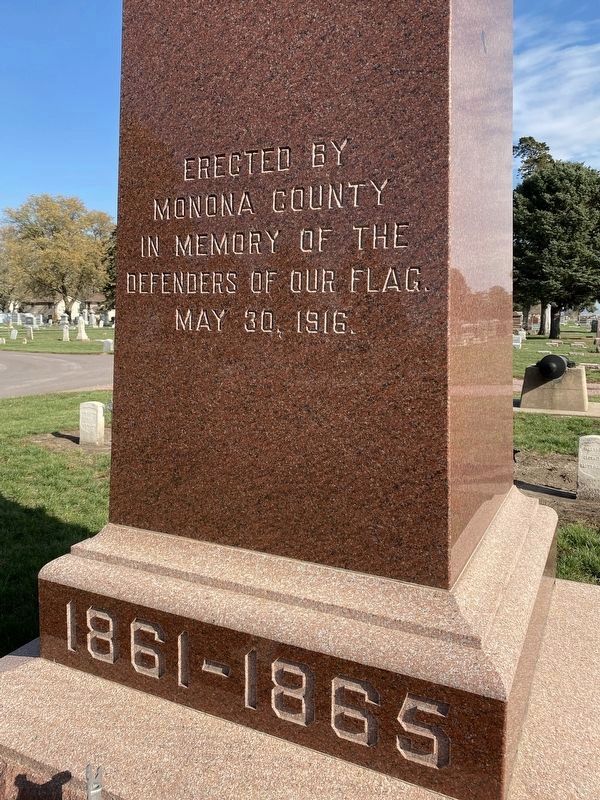 Monona County Civil War Monument, Side One image. Click for full size.