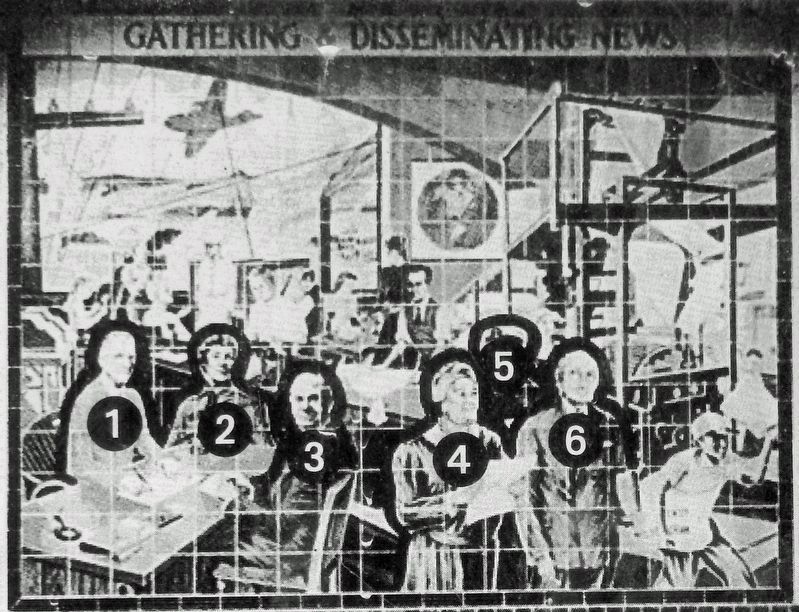 Gathering & Disseminating News Mural Legend image. Click for full size.
