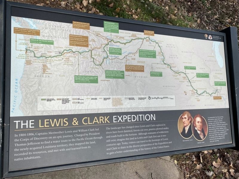 The Lewis & Clark Expedition Marker. Click for full size. The Lewis & Clark Expedition Marker image. Click for full size.