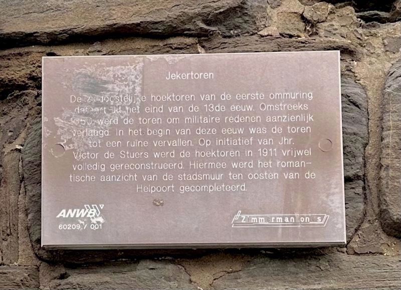 Jekertoren / Jeker Tower Marker image. Click for full size.