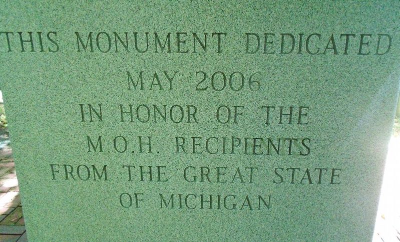 Michigan Medal of Honor Recipients Dedication Marker image. Click for full size.
