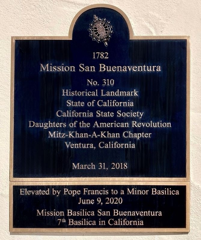 Mission San Buenaventura Marker image. Click for full size.