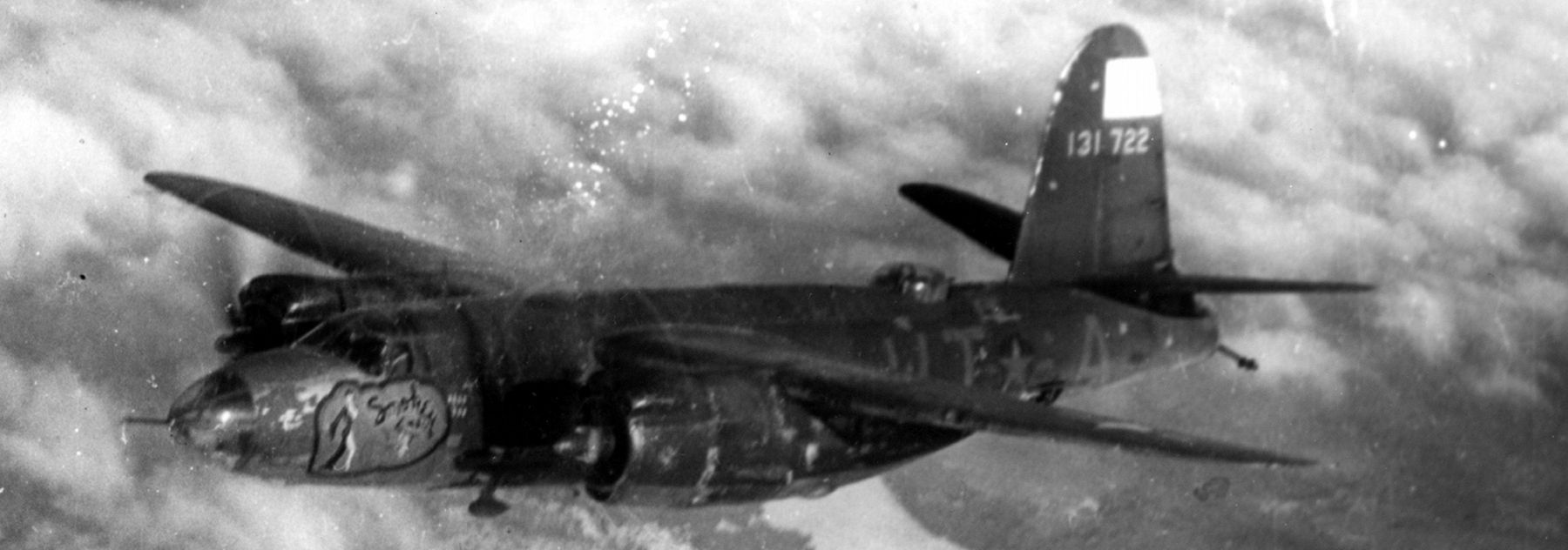 B-26 Marauder (WT-A, s/n 41-31722 "Five Aces II/Smokey Joe"), 456th Bomb Squadron, 323rd Bomb Group image. Click for full size.