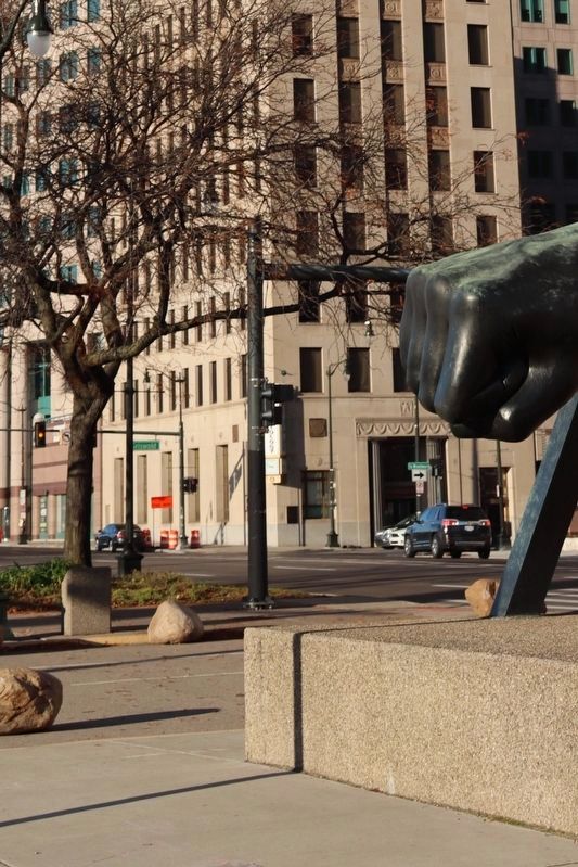 <i>Monument to Joe Louis</i>, 1986 Marker image. Click for full size.