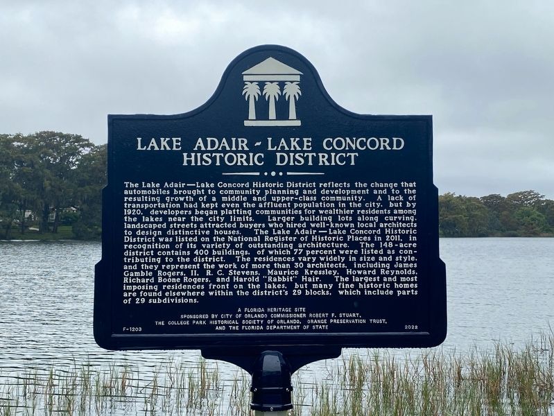 Lake Adair~Lake Concord Historic District Marker image. Click for full size.