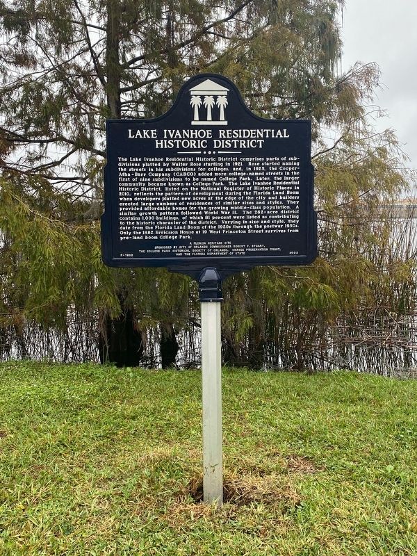 Lake Ivanhoe Residential Historic District Marker image. Click for full size.