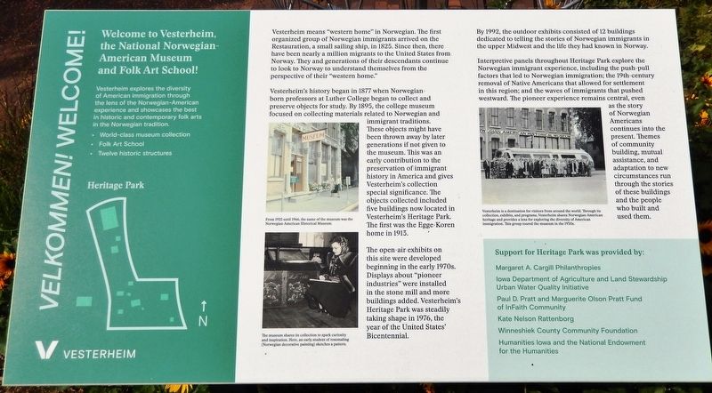 Welcome to Vesterheim Marker image. Click for full size.