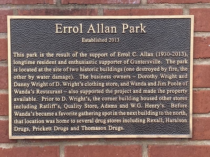 Errol Allan Park Marker image. Click for full size.