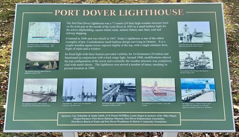 Port Dover Lighthouse Marker. Click for full size. Port Dover Lighthouse Marker image. Click for full size.