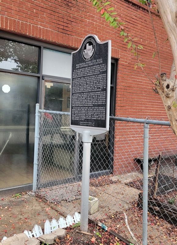 Magnolia Park City Hall and Central Fire Station Marker image. Click for full size.